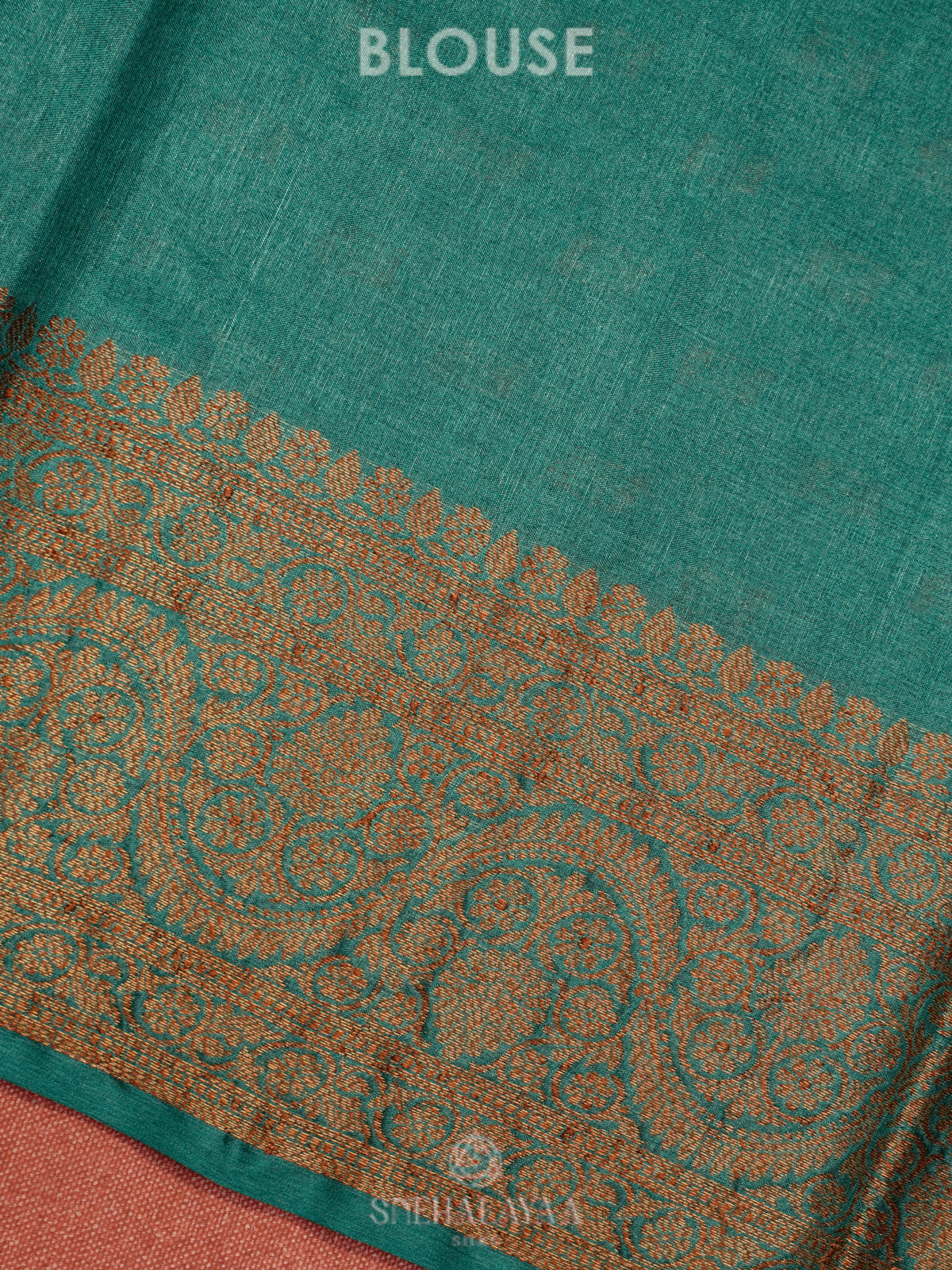 Teal Blue Tussar Saree