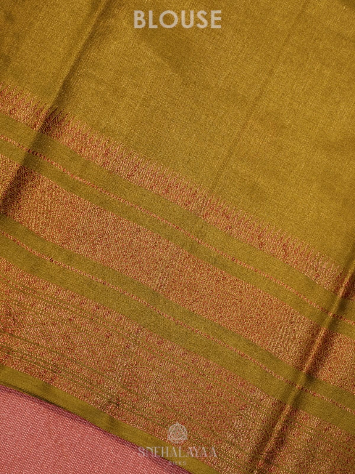 Olive Green Tussar Saree