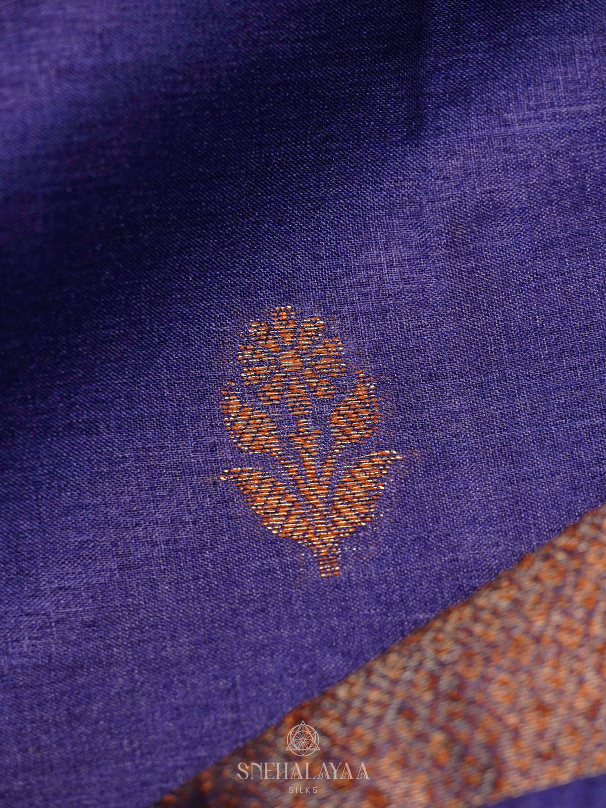 Navy Blue Tussar Saree