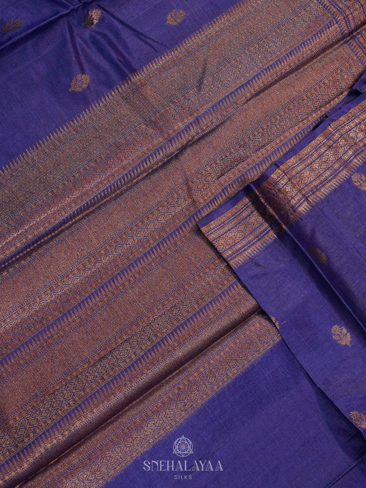 Navy Blue Tussar Saree
