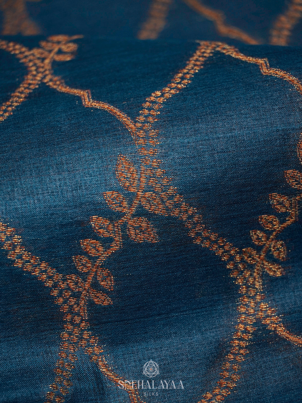 Peacock Blue Tussar Saree