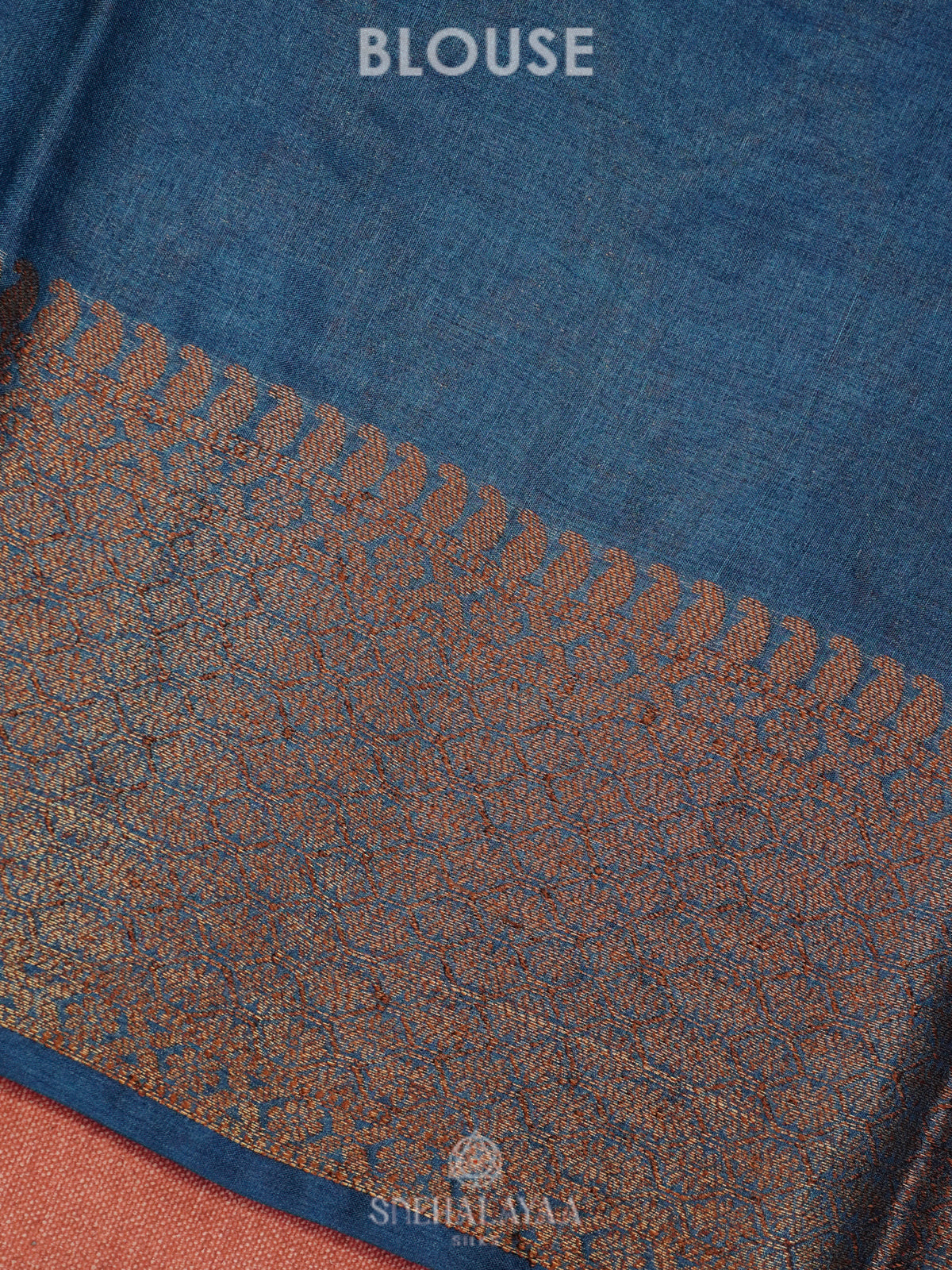 Peacock Blue Tussar Saree