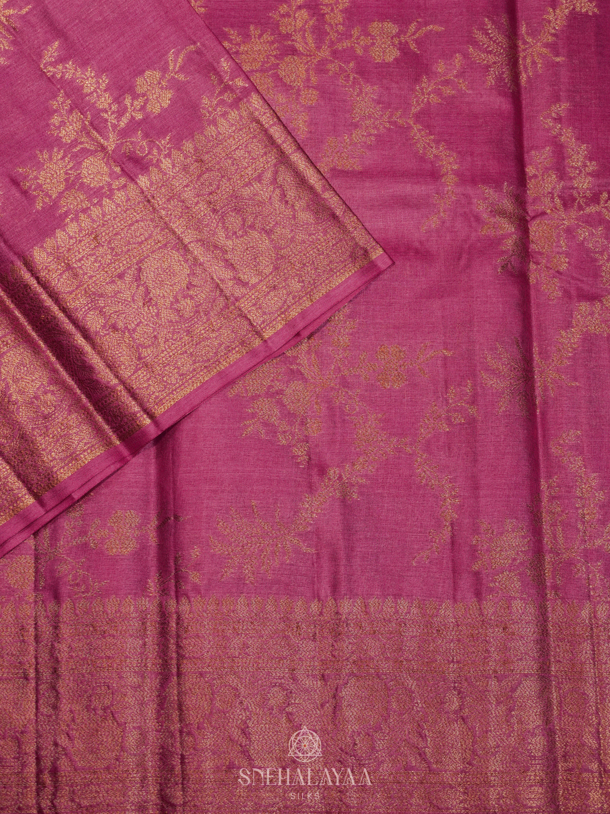 Pink Tussar Saree