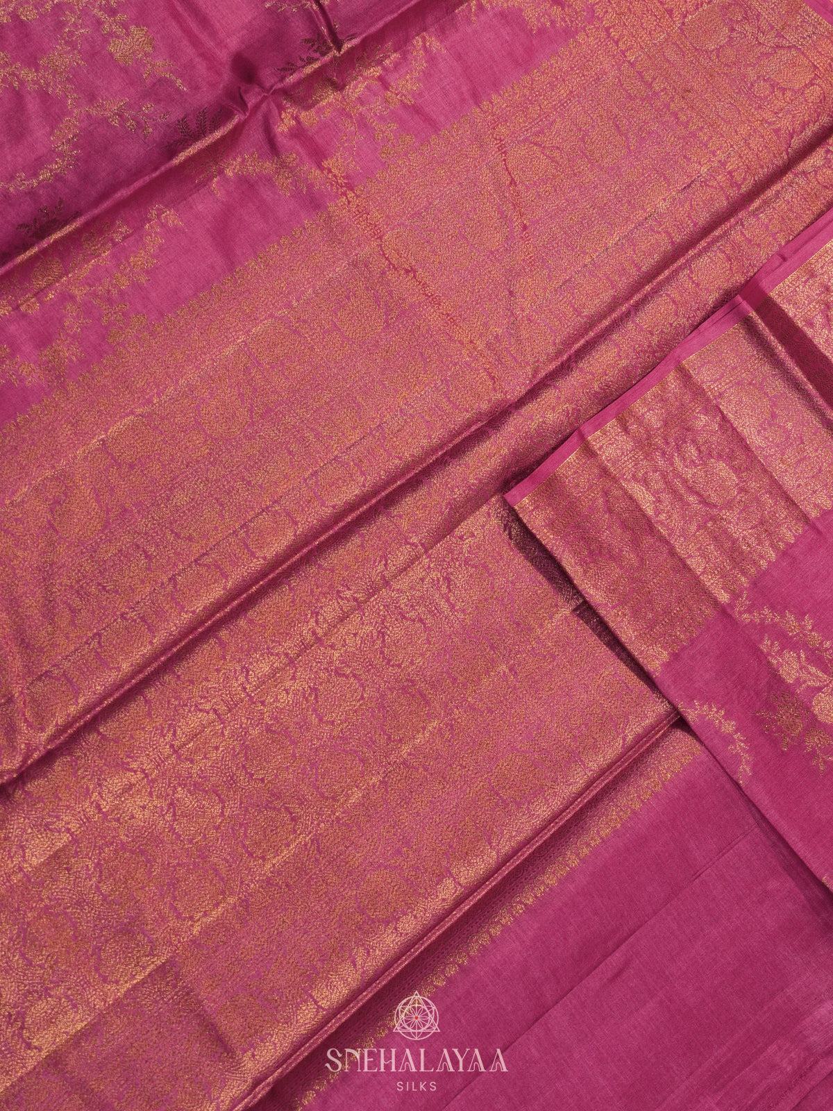 Pink Tussar Saree