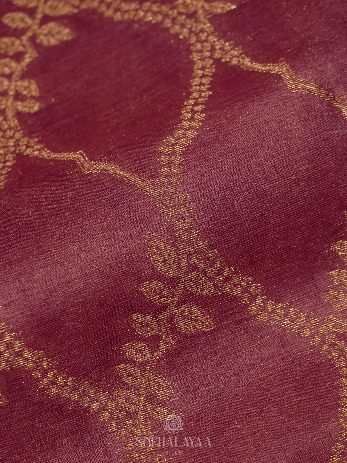 Wine Red Tussar Saree