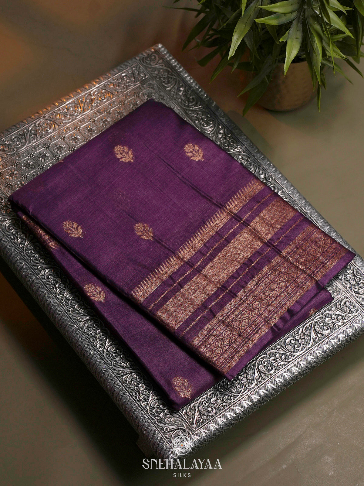 Purple Tussar Saree