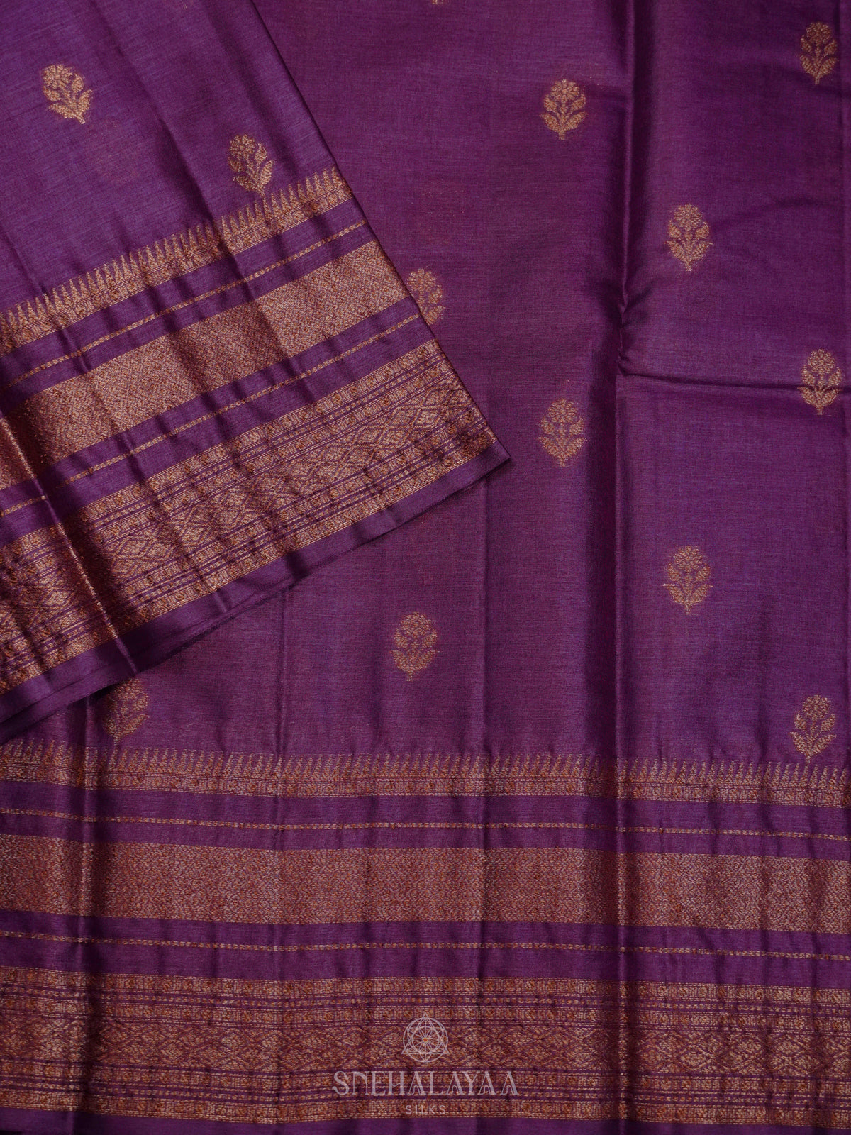 Purple Tussar Saree