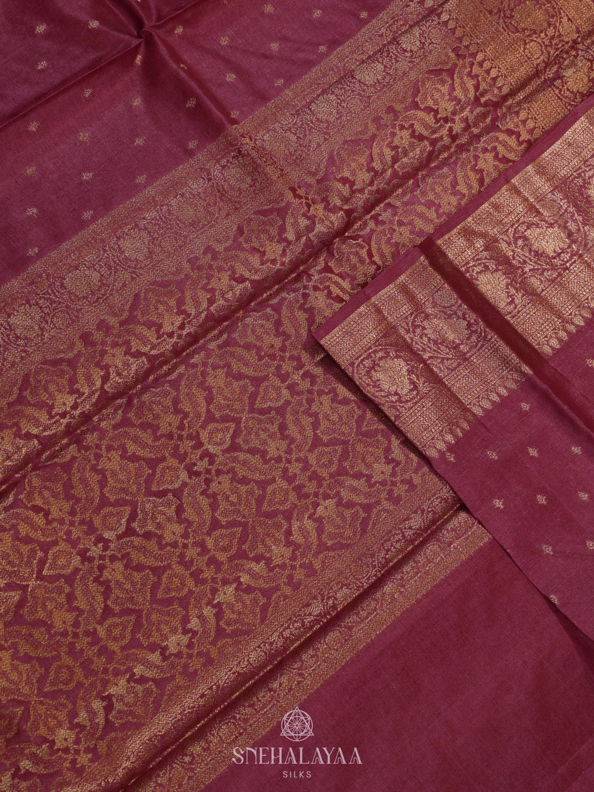 Magenta Tussar Saree
