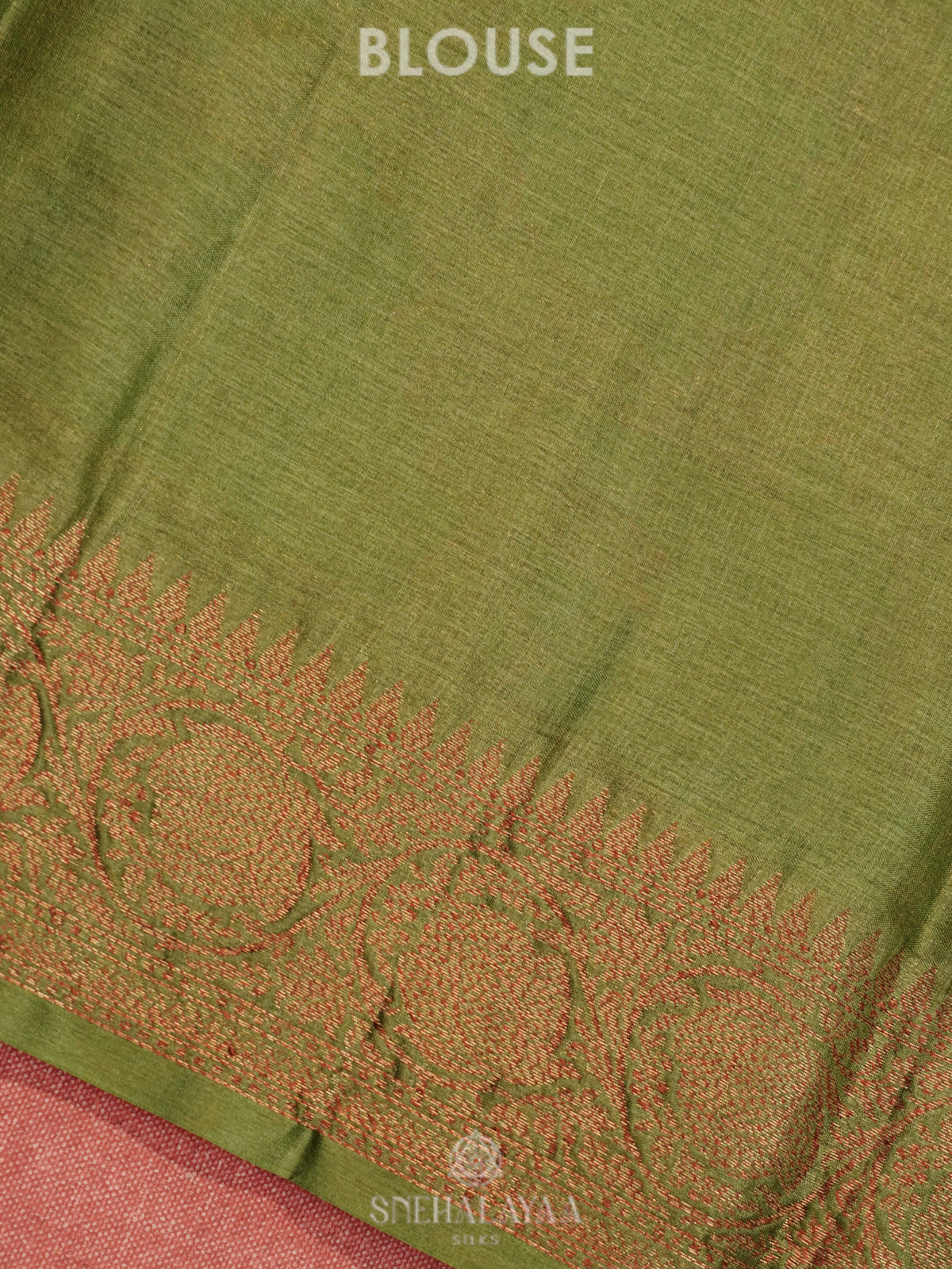 Olive Green Tussar Saree