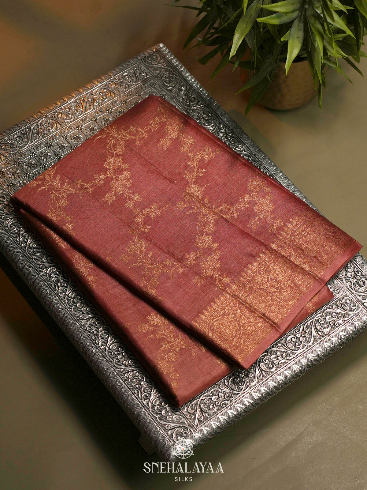 Pink Tussar Saree