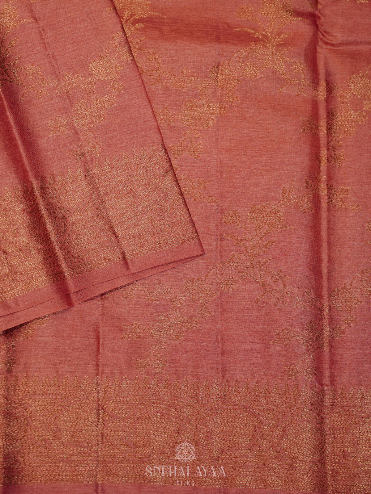 Pink Tussar Saree