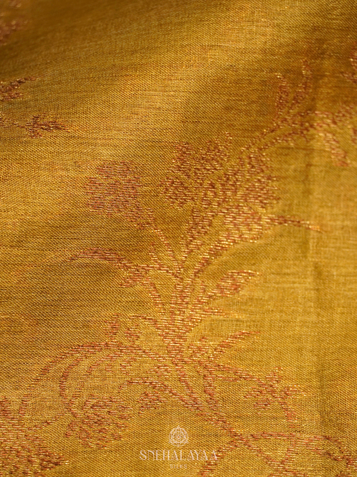 Mango Yellow Tussar Saree