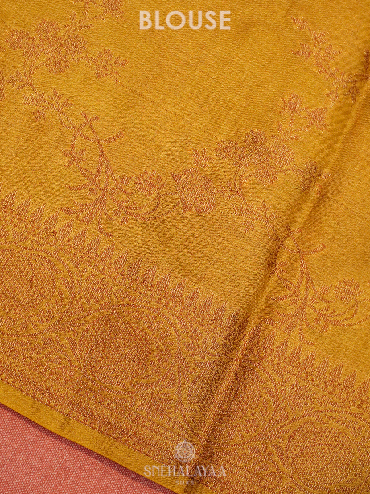 Mango Yellow Tussar Saree