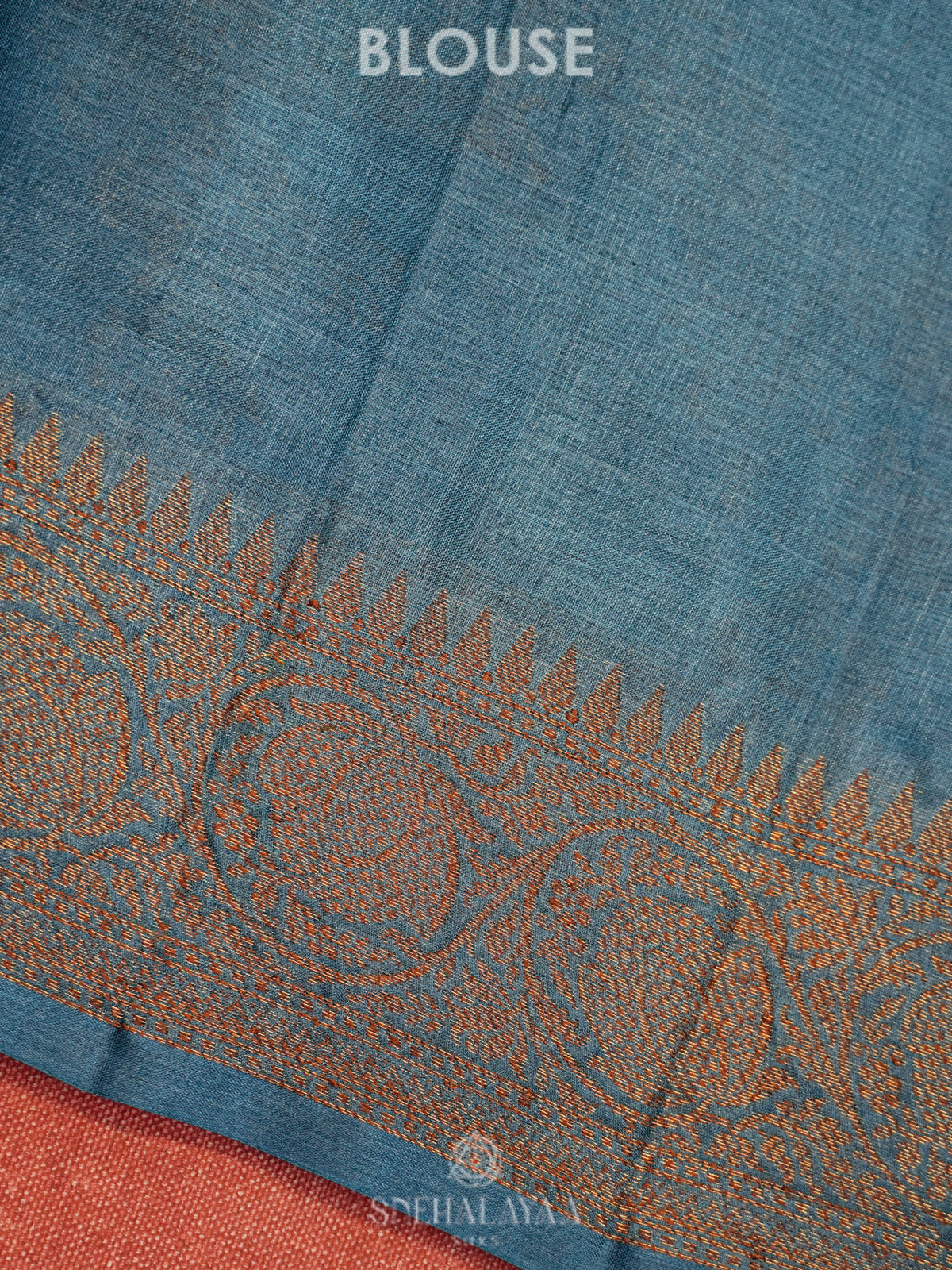 Peacock Blue Tussar Saree