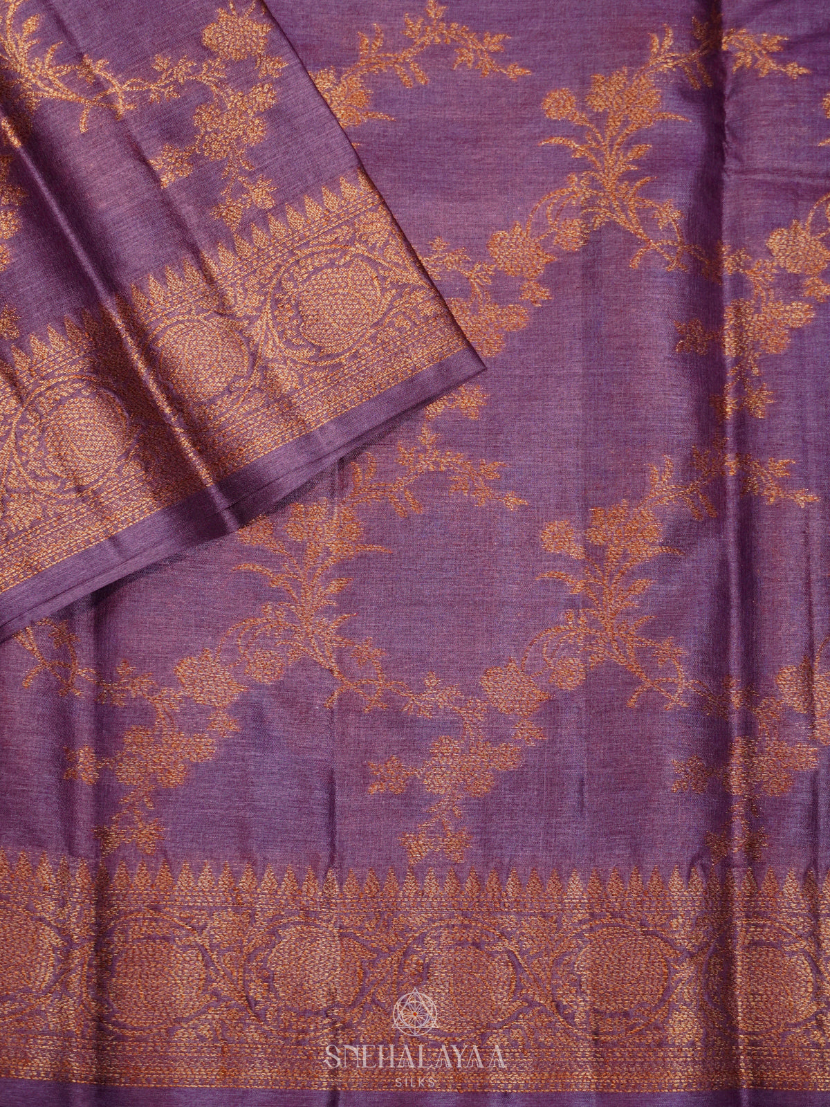 Plum Tussar Saree