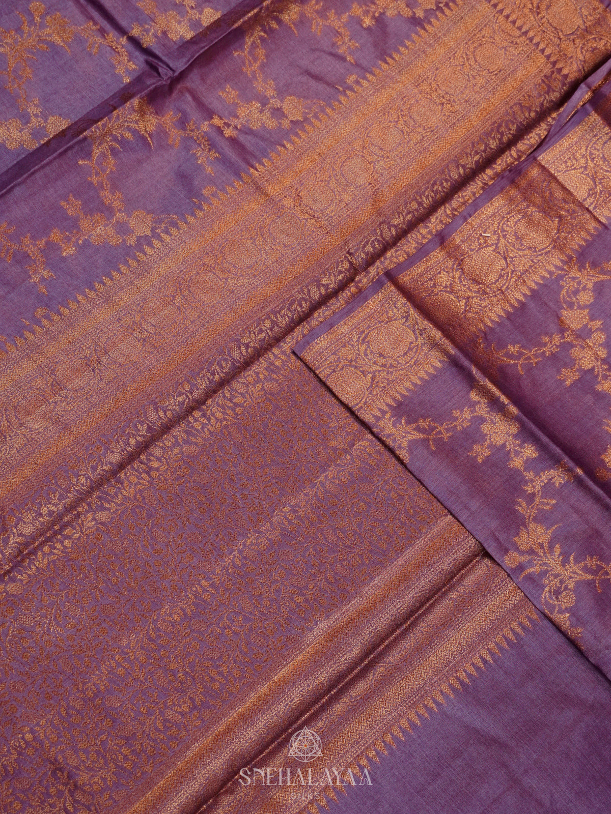 Plum Tussar Saree