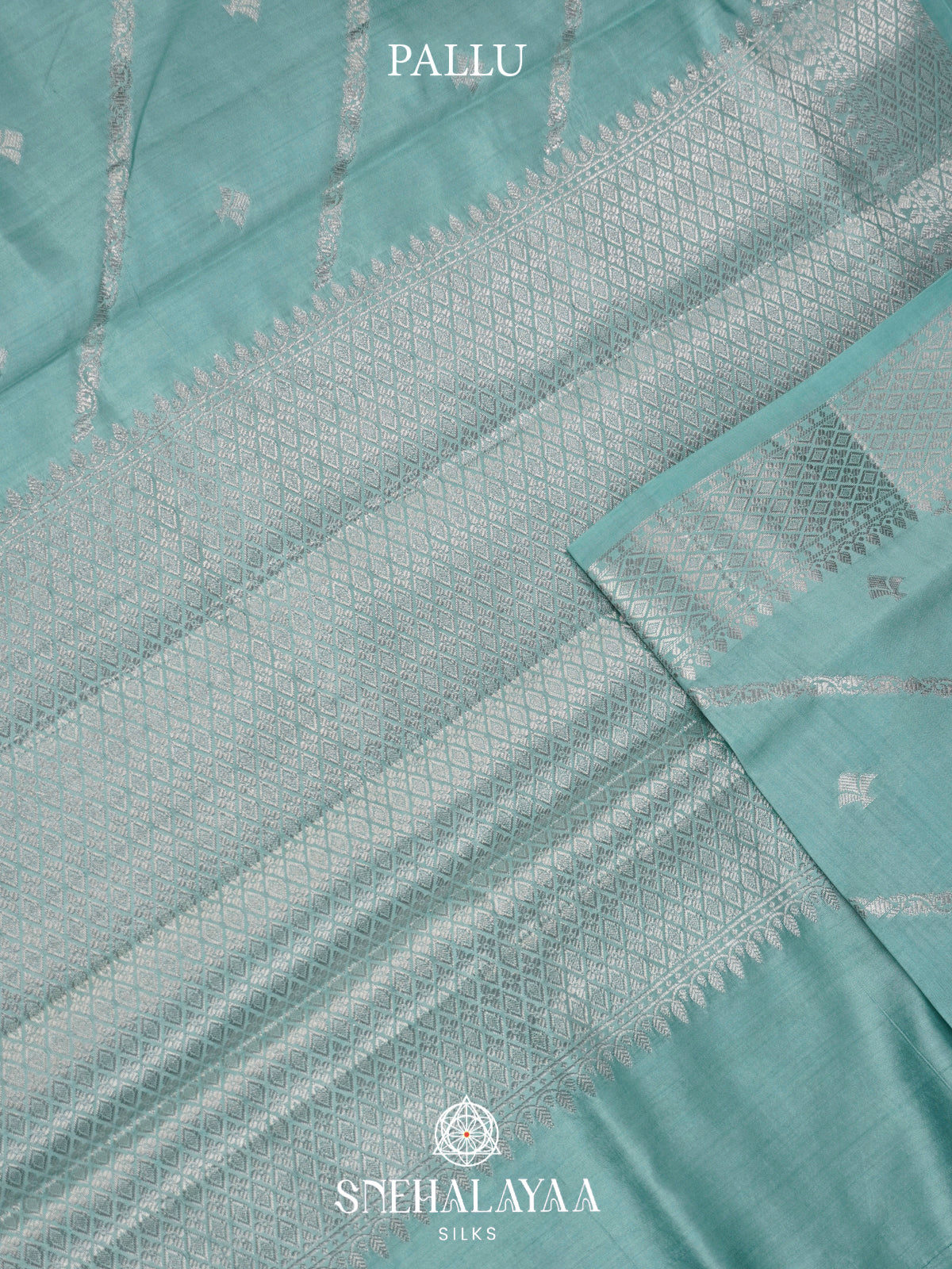 Mint Blue Chiniya Silk Saree