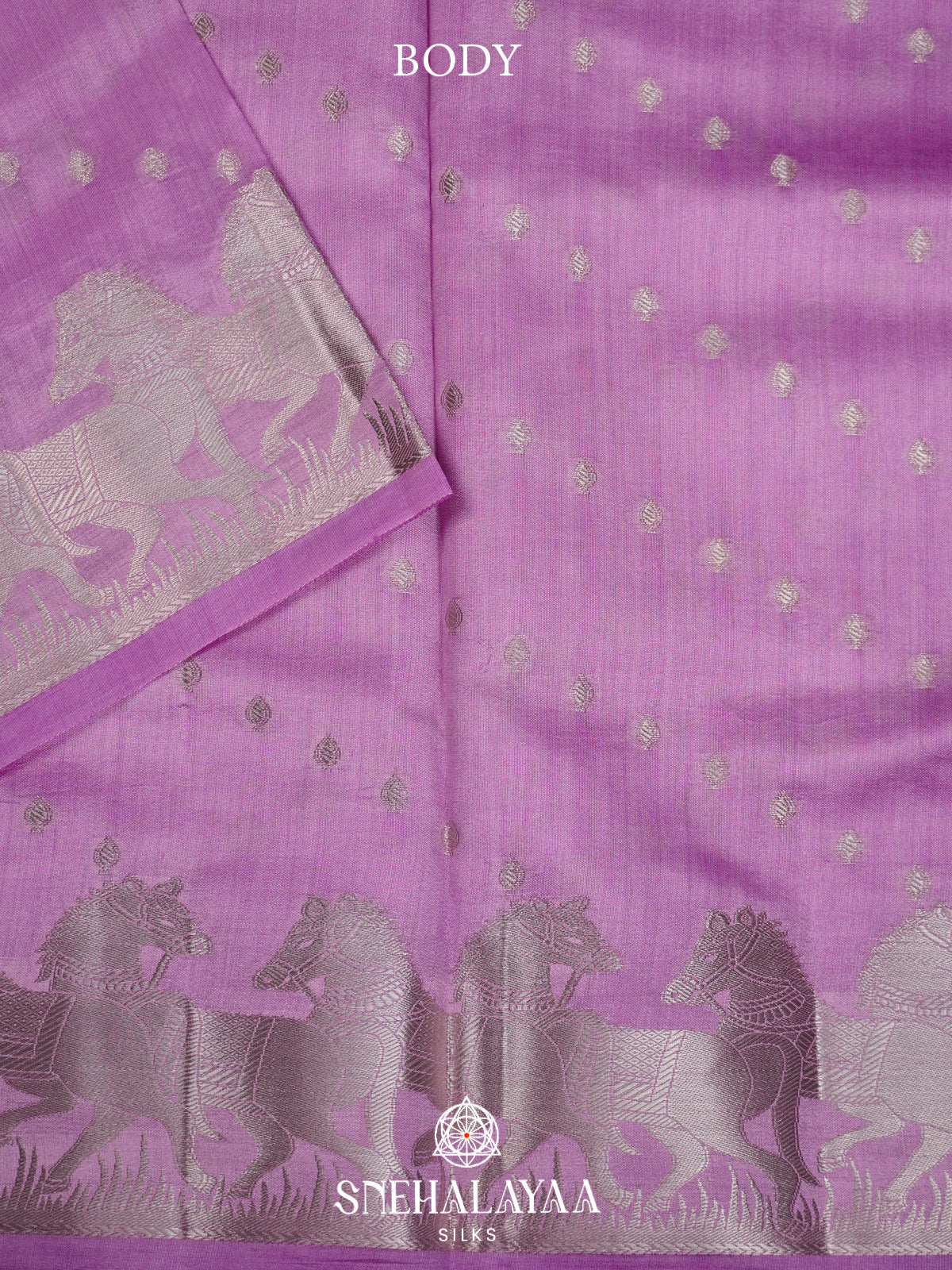 Lilac Chiniya Silk Saree