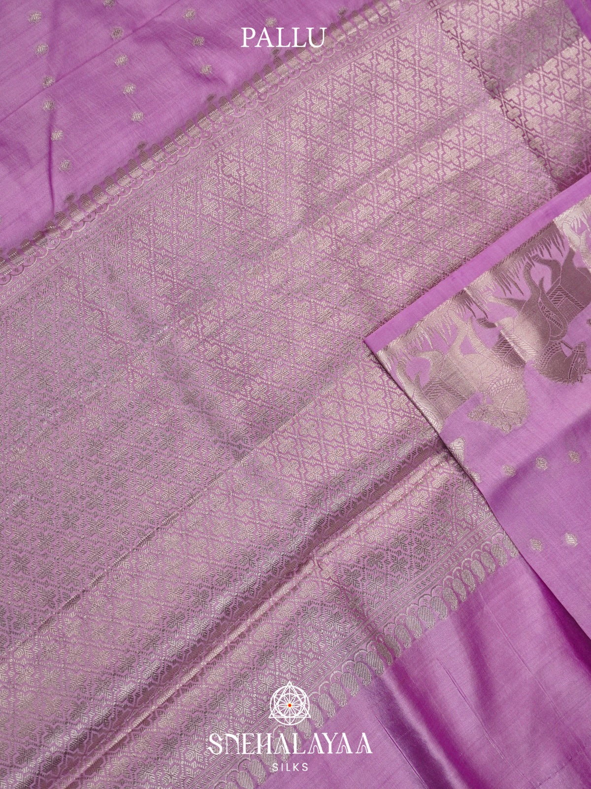 Lilac Chiniya Silk Saree