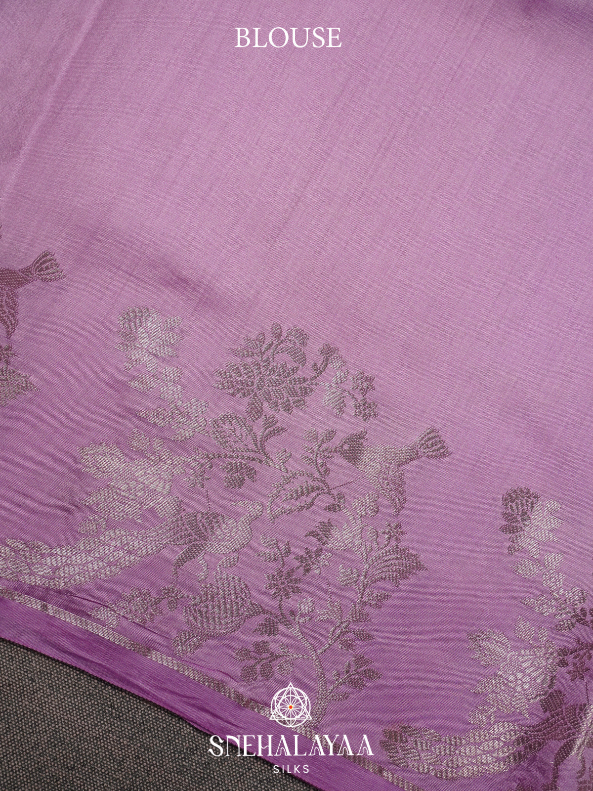 Lilac Chiniya Silk Saree