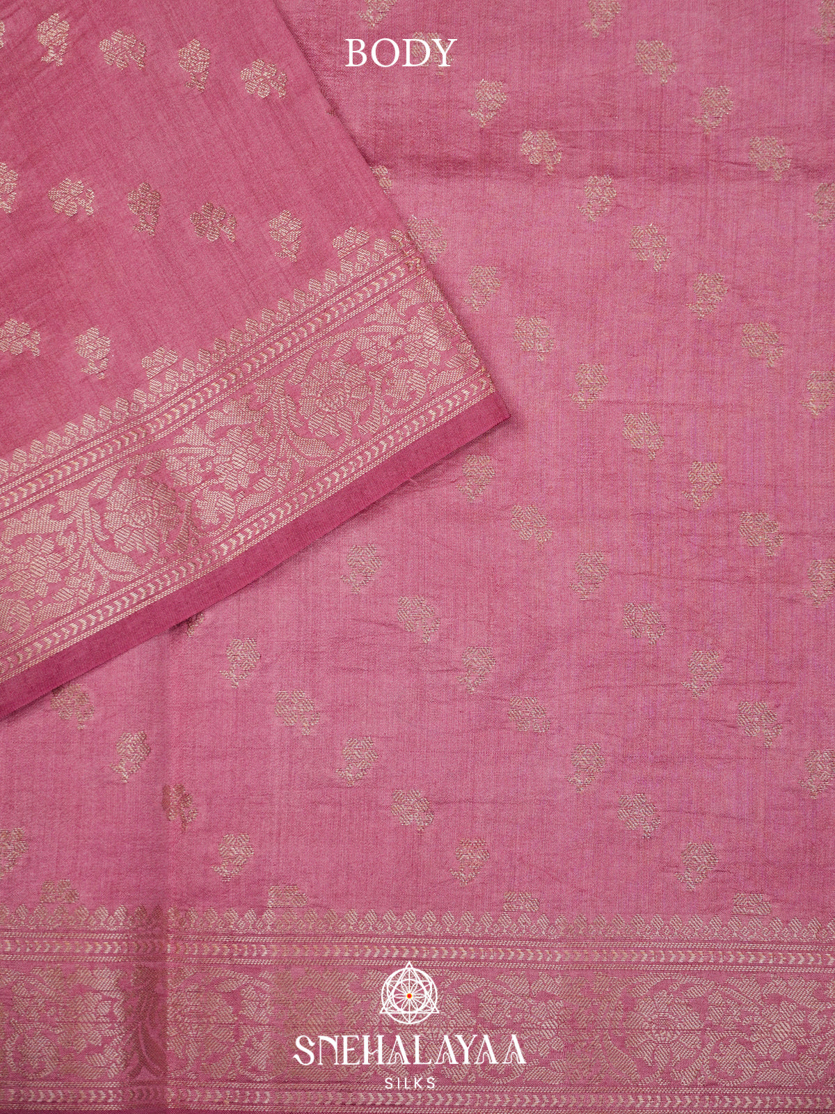 Pink Chiniya Silk Saree