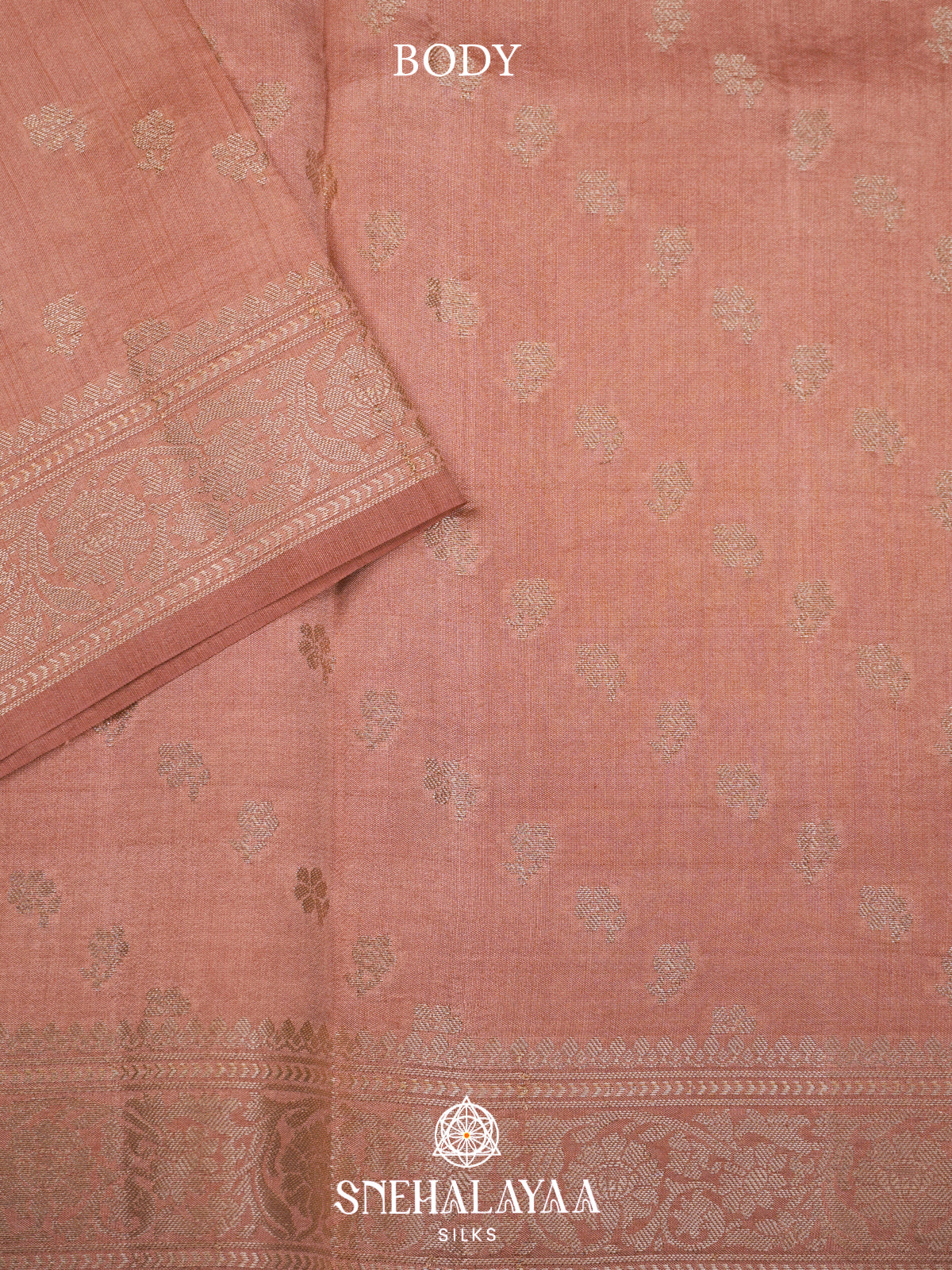Pale Peach Chiniya Silk Saree