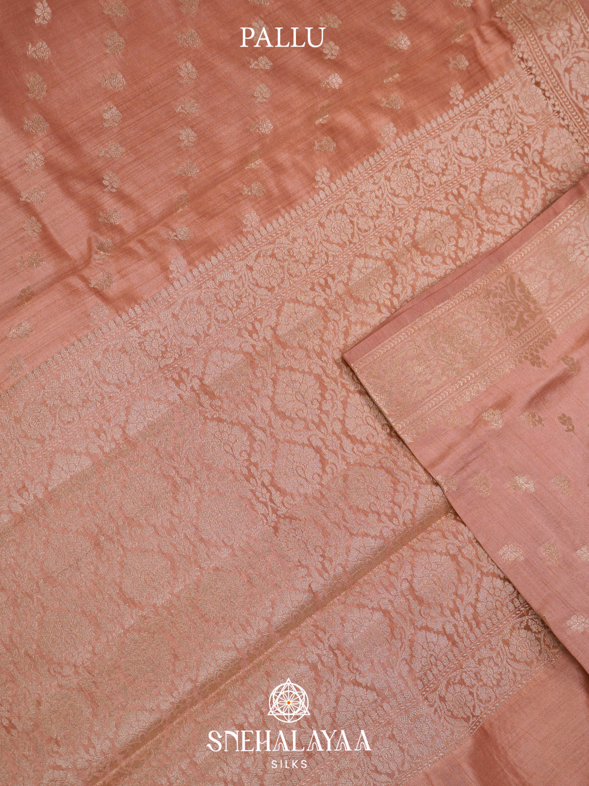 Pale Peach Chiniya Silk Saree