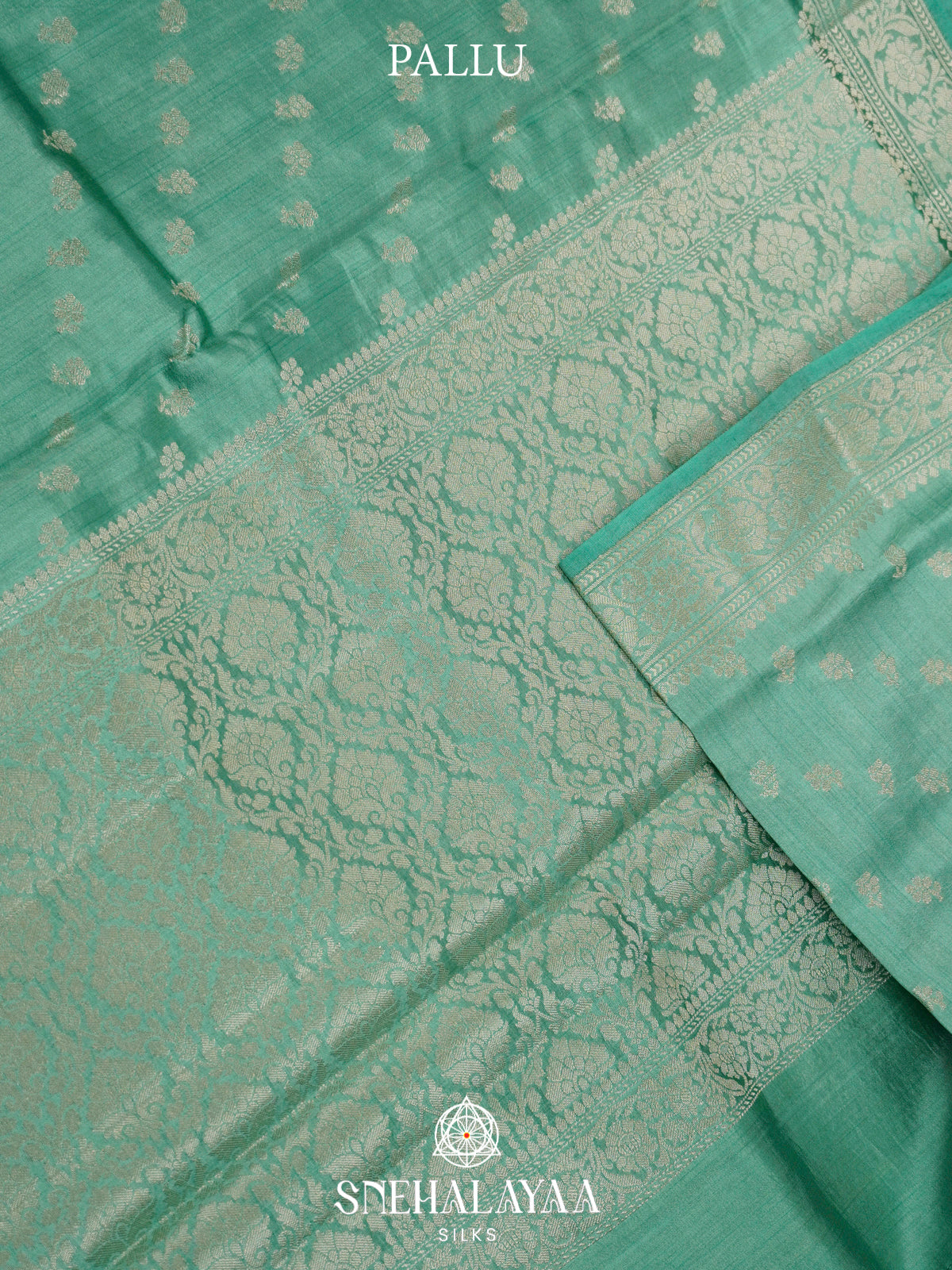 Mint Green Chiniya Silk Saree