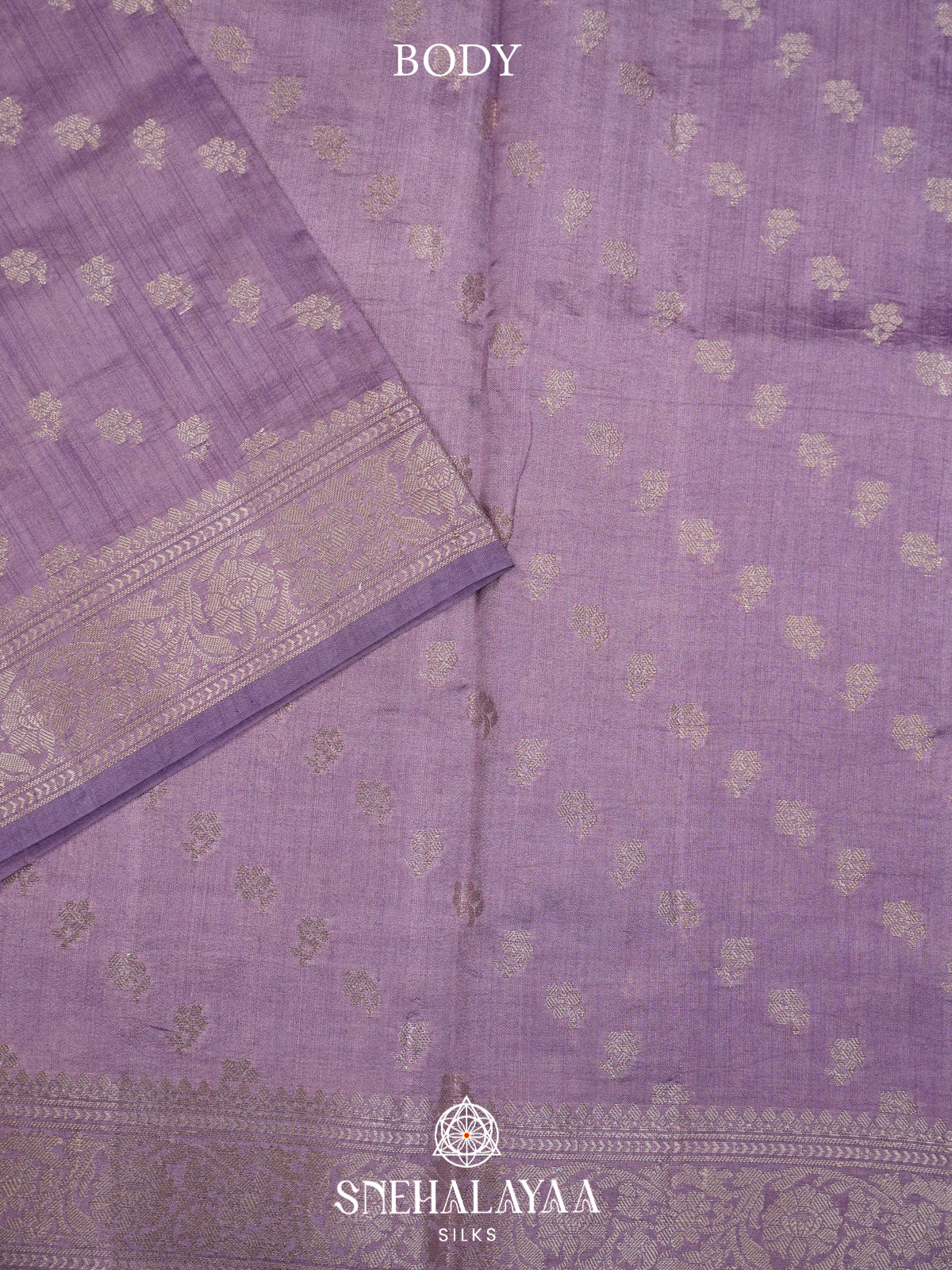 Lilac Chiniya Silk Saree