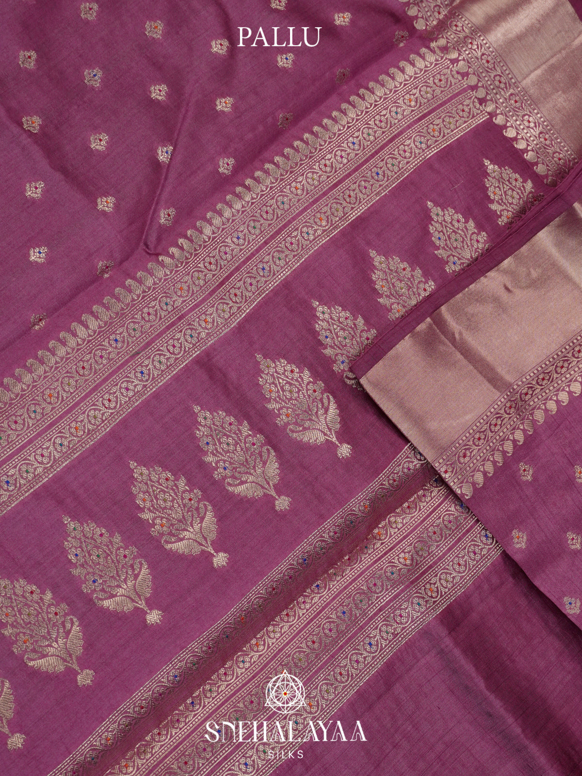 Magenta Chiniya Silk Saree