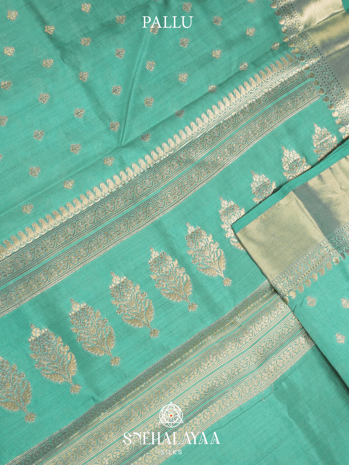 Mint Green Chiniya Silk Saree