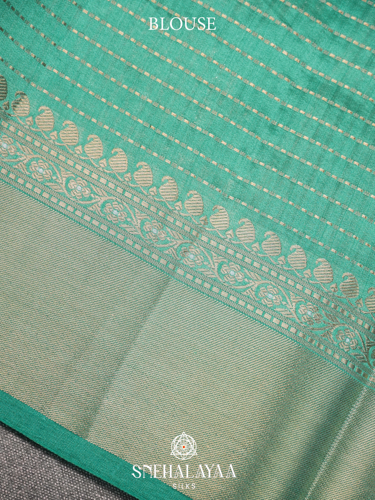 Mint Green Chiniya Silk Saree