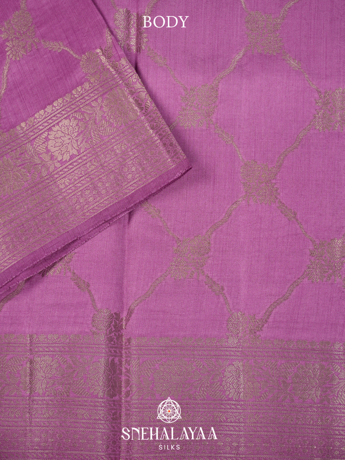 Lilac Chiniya Silk Saree