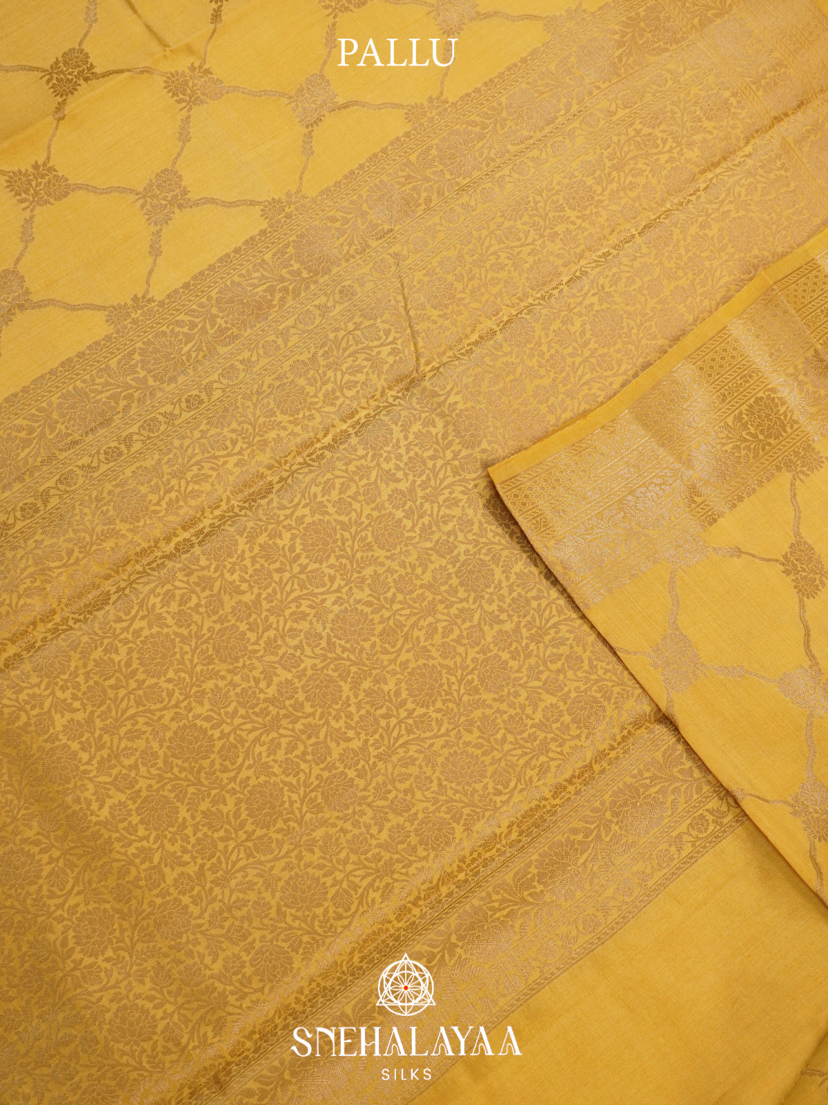 Yellow Chiniya Silk Saree