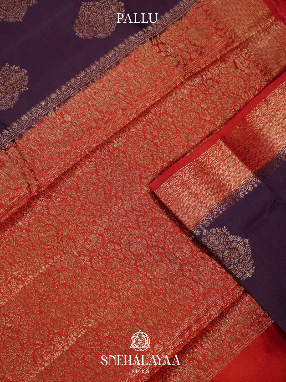Burgundy Chiniya Silk Saree