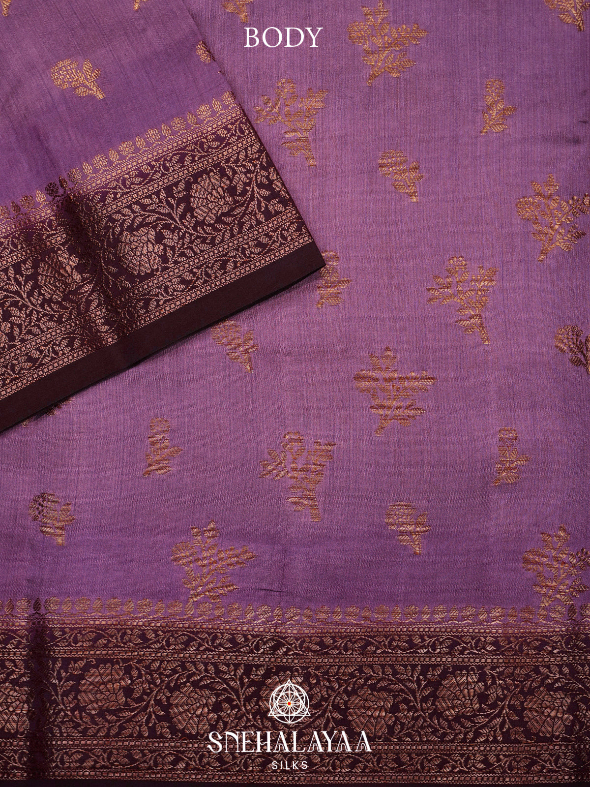 Purple Chiniya Silk Saree