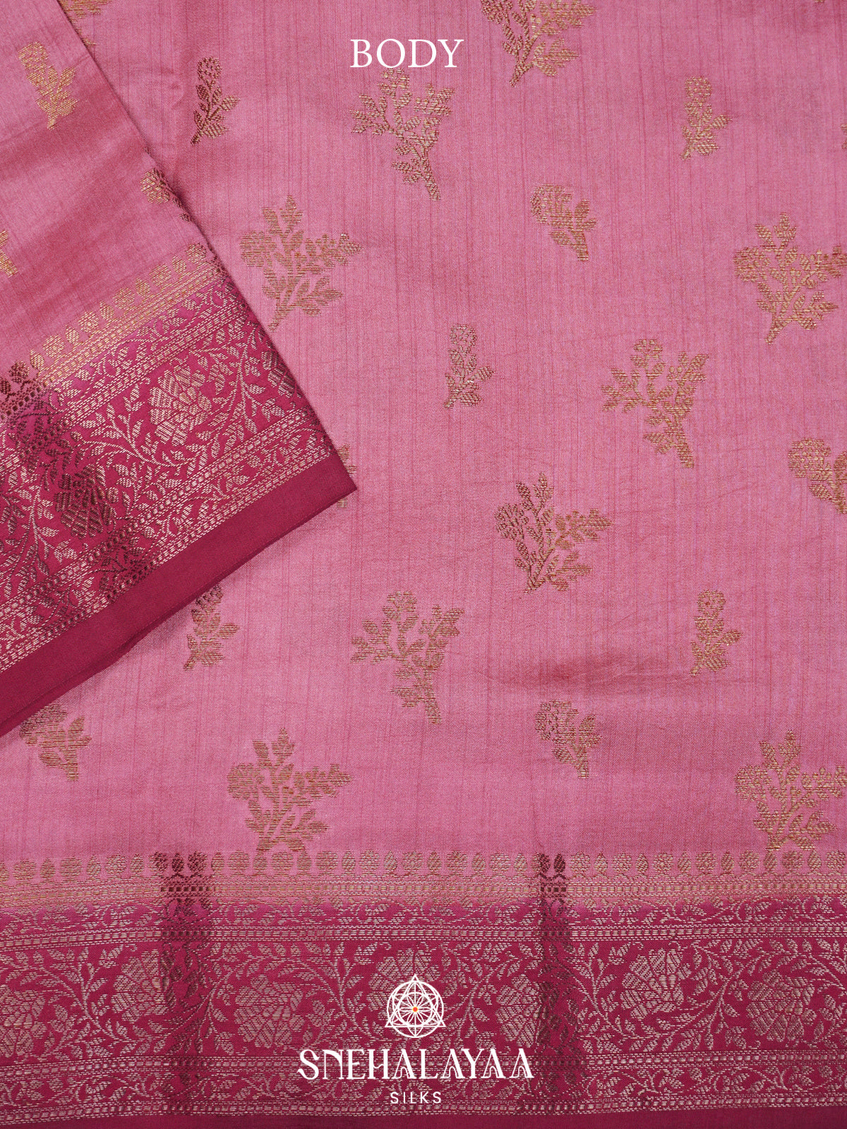 Baby Pink Chiniya Silk Saree