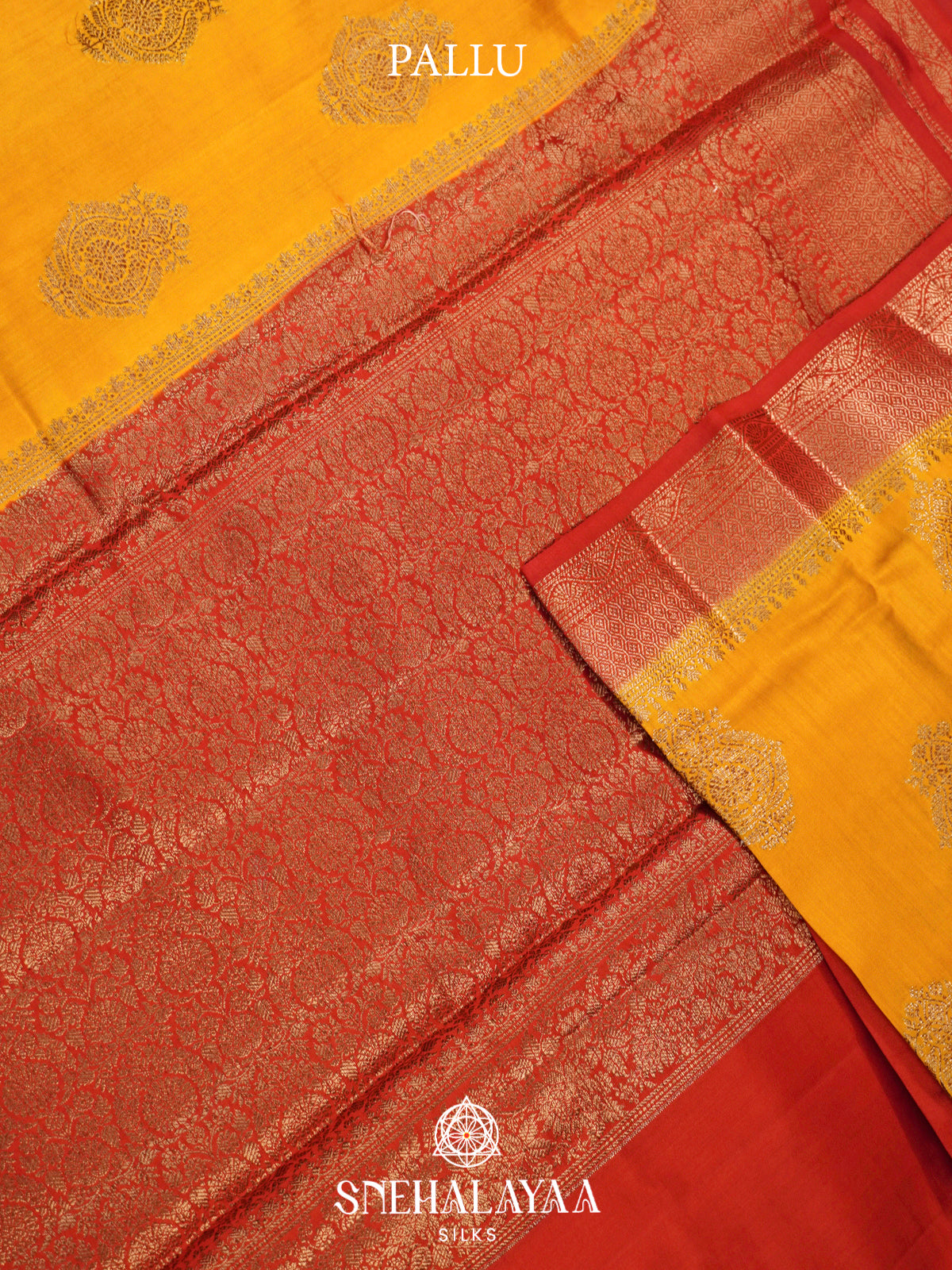 Mango Yellow Chiniya Silk Saree