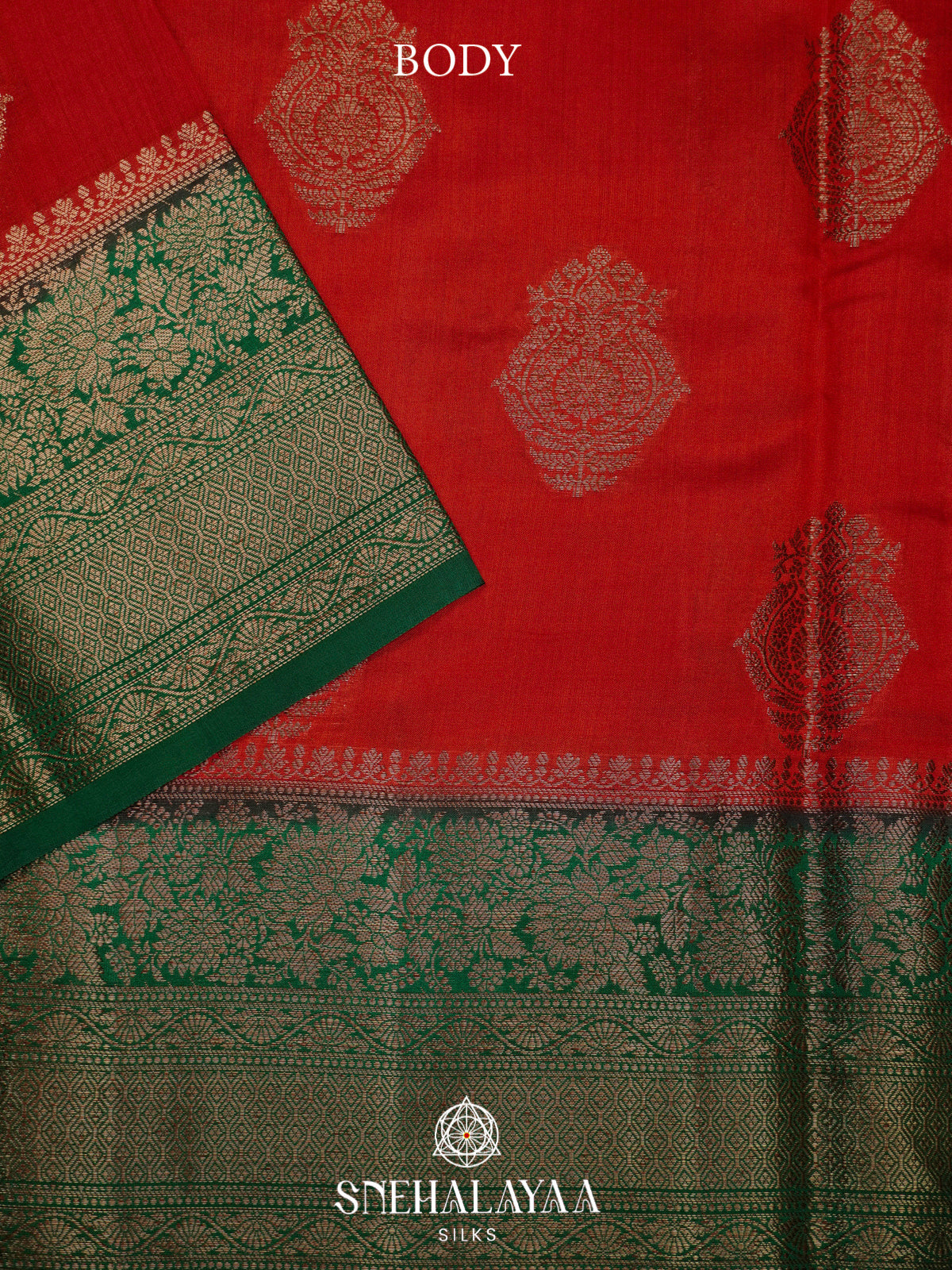 Red Chiniya Silk Saree
