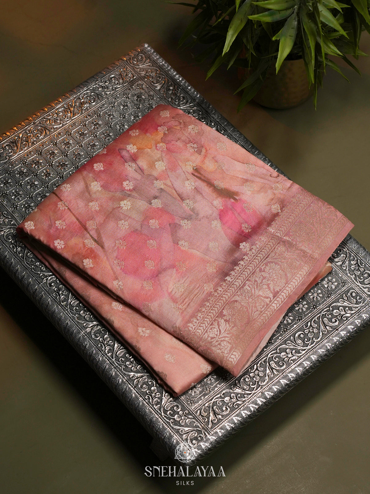 Peach Banaras Saree