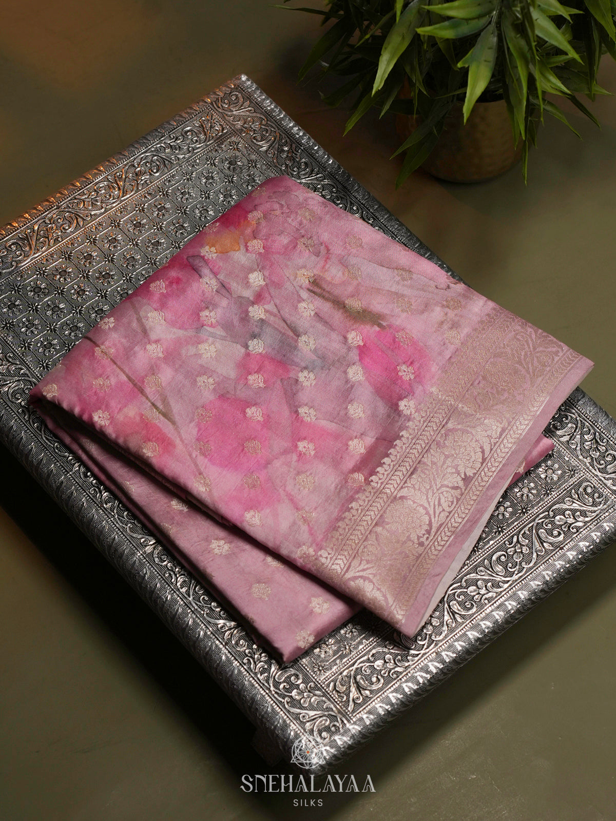 Pale Pink Banaras Saree