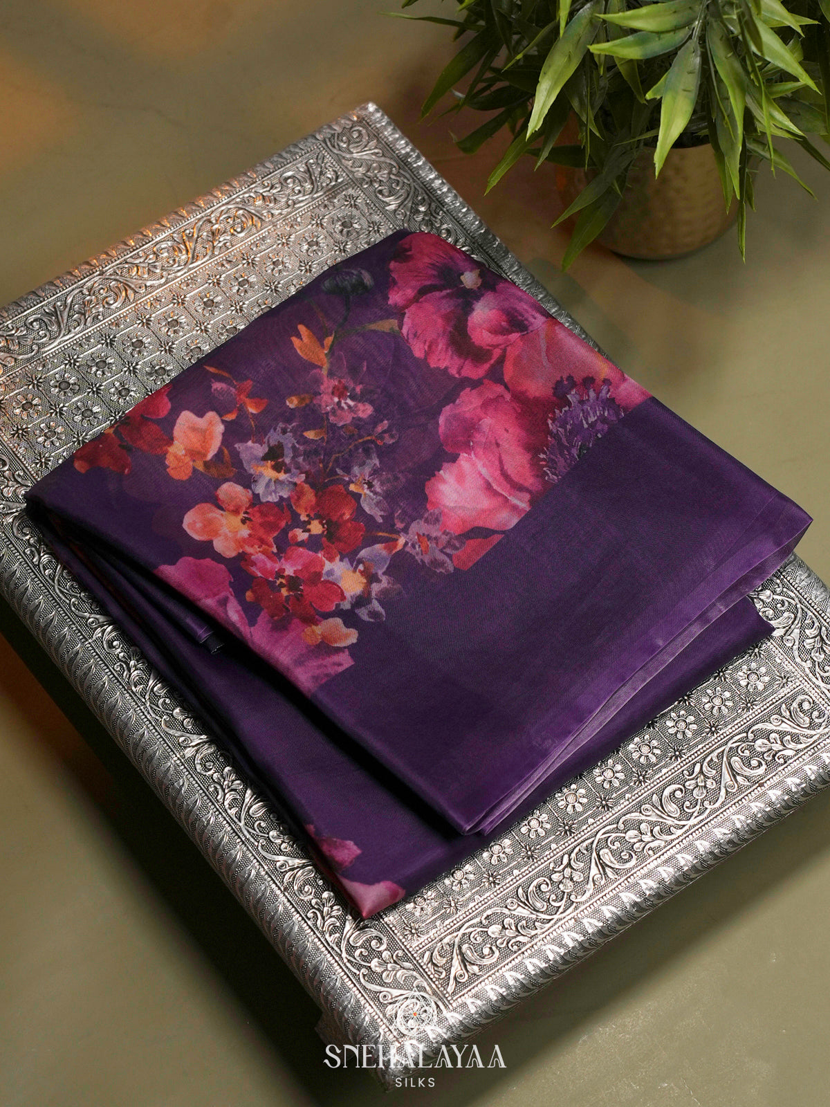 Purple Organza Saree