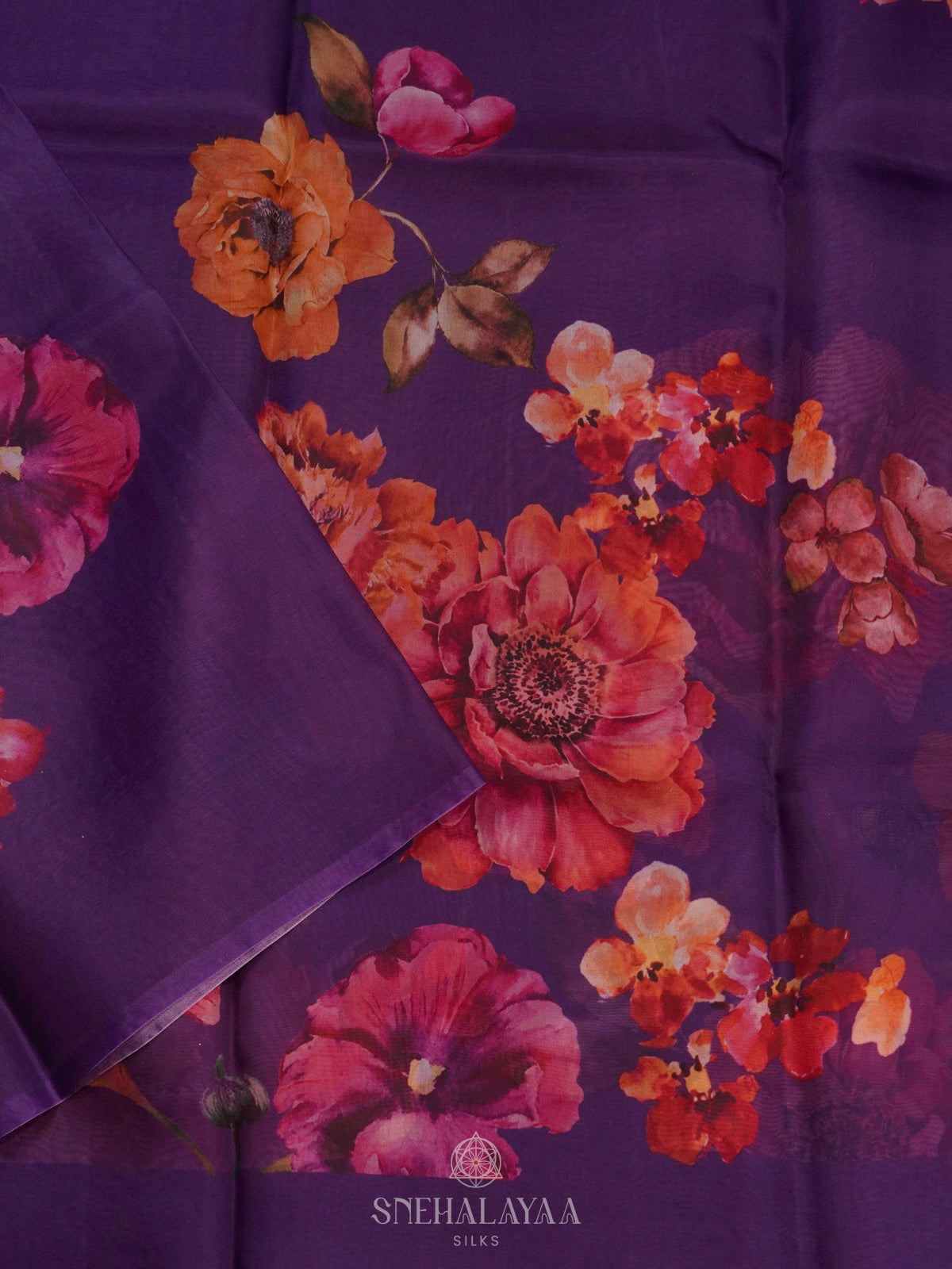 Purple Organza Saree