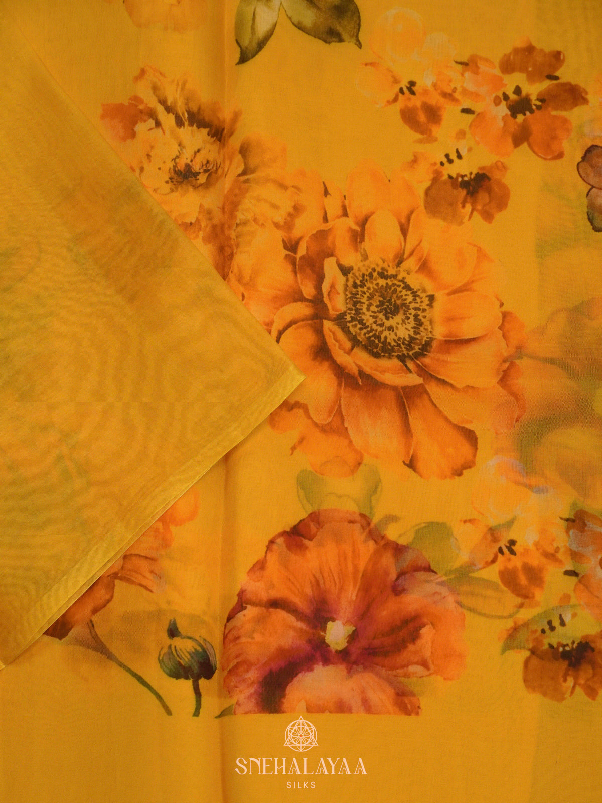 Yellow Organza Saree