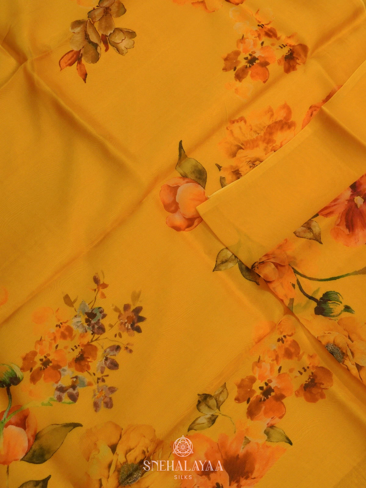 Yellow Organza Saree