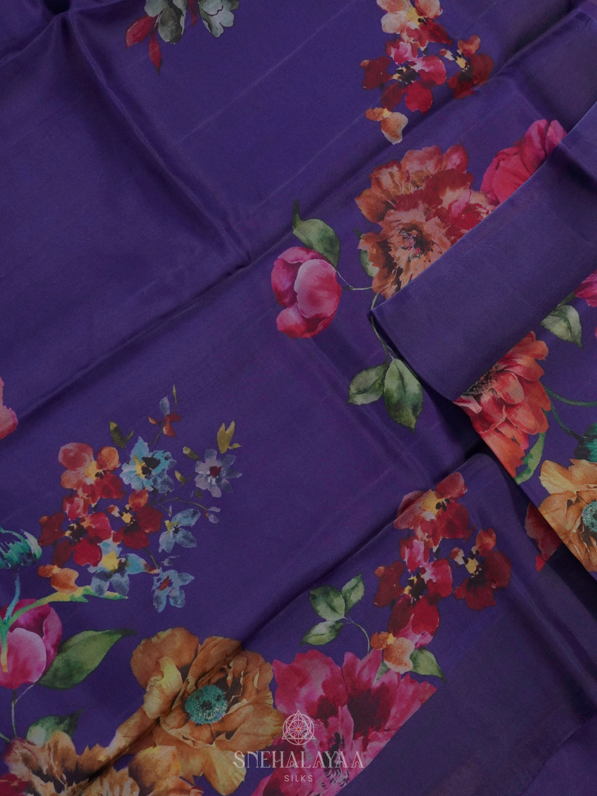 Navy Blue Organza Saree