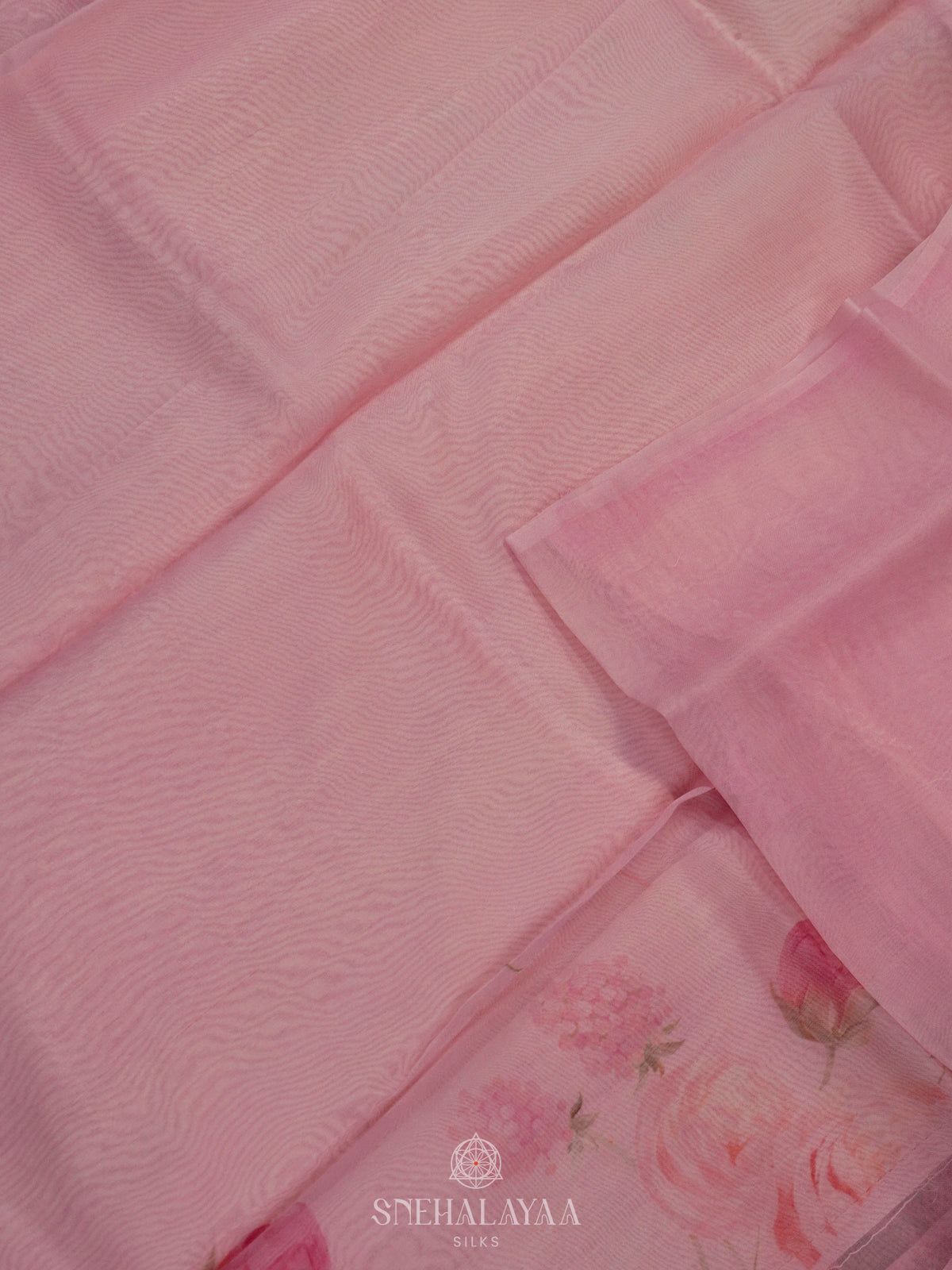 Pale Pink Organza Saree