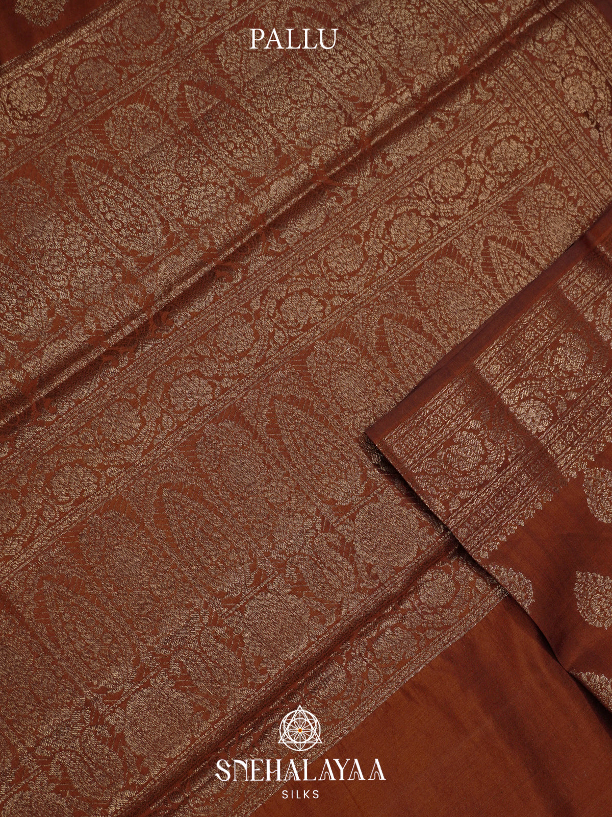 Brown Chiniya Silk Saree