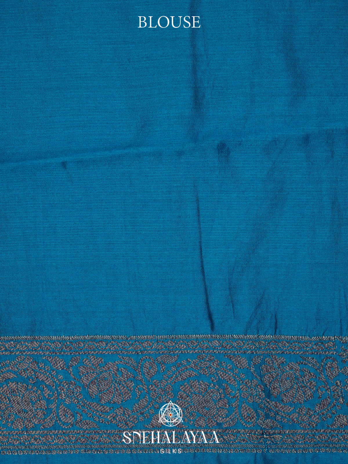 Peacock Blue Chiniya Silk Saree