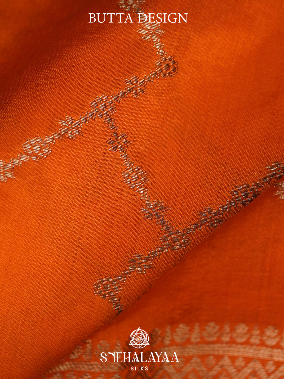 Orange Chiniya Silk Saree